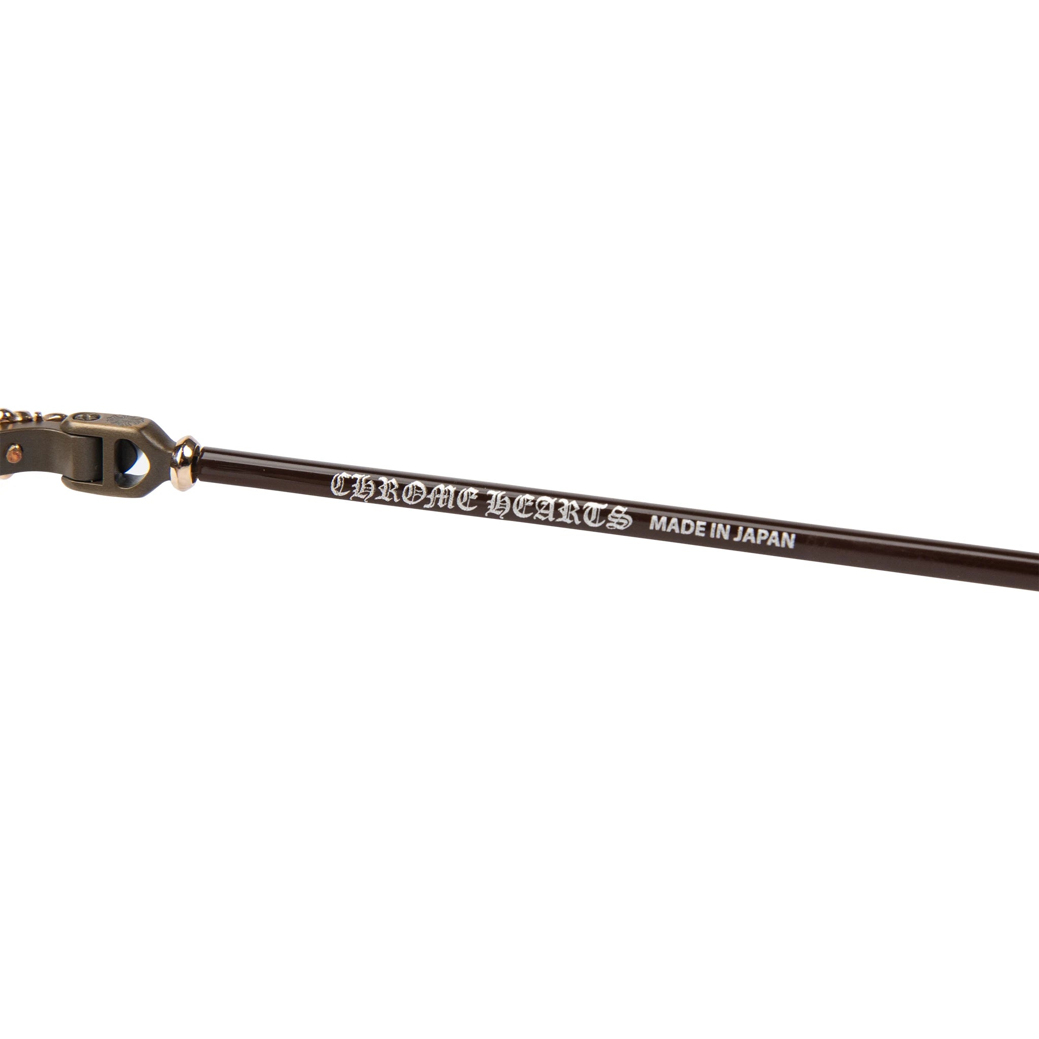 Inside view of Chrome Hearts Diamond Dog Light Brown Sunglasses